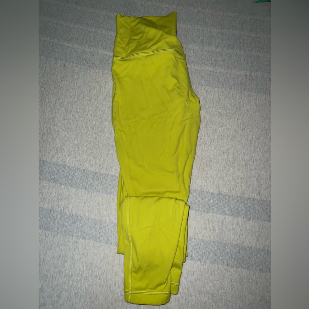 Size 8 lulu lemon yellow full length leggings